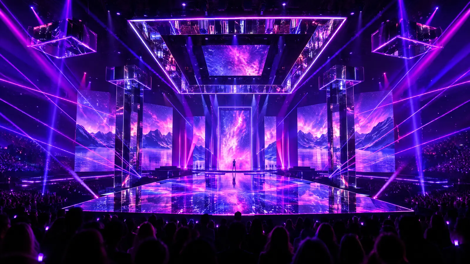 Symbolbild: ESC-Bühne im Stil der 2020er-Jahre